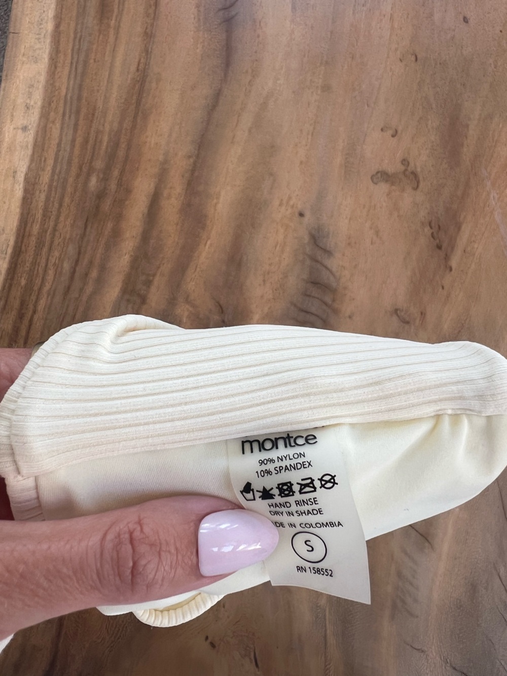 MONTCE cream ribbed Tori bikini - Picture 4 of 5